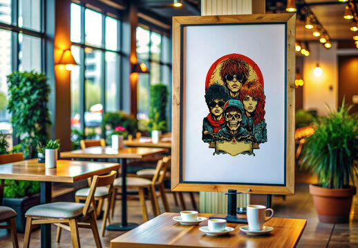 Restaurant Wood Poster Mockup Template