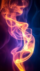Obraz premium Abstract swirls of colorful smoke against a dark background.