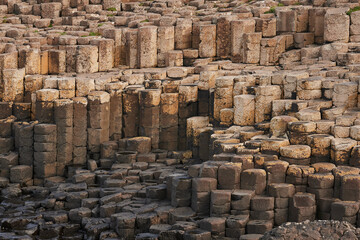 Hexagonal Basalt Columns at Giant's Causeway, Northern Ireland