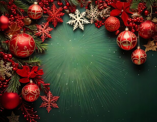 pompous Christmas background with lavish decoration