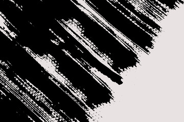 Diagonal brush stroke background with copy space for text. Grunge painted texture. Black and white backdrop