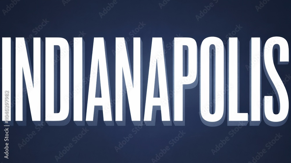 Wall mural Bold Typography: 'Indianapolis' Design on a Dark Background - Ideal for Branding and Promotional Materials