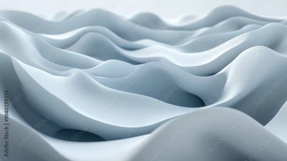 Poster Three dimensional render of wavy pattern. waves abstract background texture
