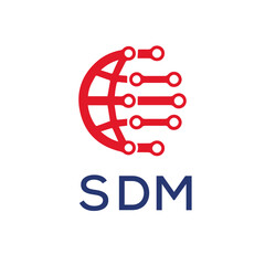 SDM letter logo creative design. 