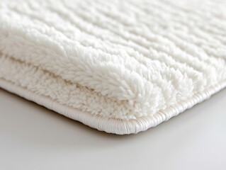 Detailed close-up of fibers on a rectangular bath mat, showcasing softness and comfort