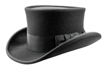 Grey top hat isolated on transparent background, png file, no background png file