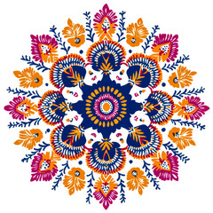 Colorful Mandala Design with Bright Floral Patterns