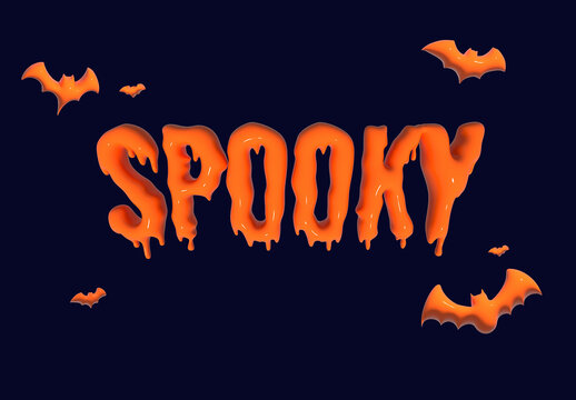 Orange Halloween 3D Text Effect