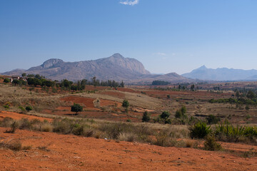 Fototapeta premium beautiful landscape in the highlands of Madagaskar between Sahambavy and Isalo
