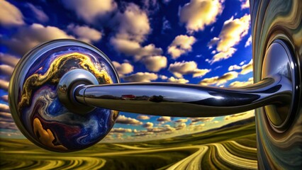 Surreal Flush Handle Design: Modern Bathroom Symbol Exploration for Creative Projects