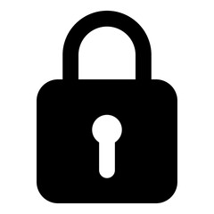 Lock icon isolated on white background