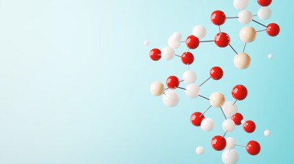 A simplified ball and stick model of a molecule, highlighting the spatial arrangement of atoms and bonds, with a focus on its shape.