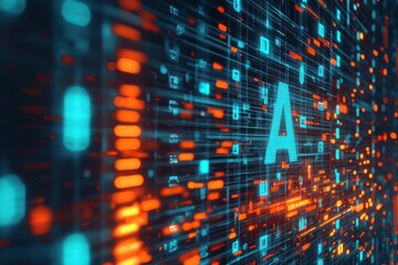 Abstract 'Data' text floating over data bars, highlighting data science concepts.