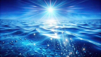 Aerial view of detailed water background with sparkling surface and deep blue color