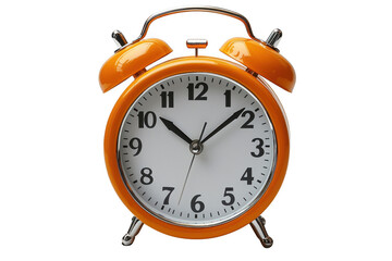 Orange alarm clock isolated on transparent background, png file, no background png file