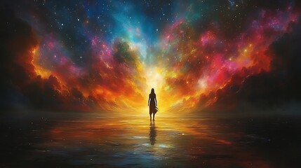 Enochs view of spiritual dimensions multiple layers of realms each one glowing unique energy radiant beings traveling between them cosmic pathways