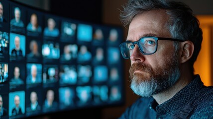 Older man engaging in a virtual meeting with friends, Silver Gen  aging  social, building online communities