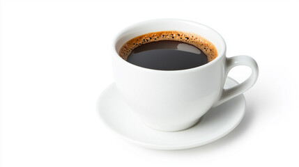 Obraz premium Black coffee in cup isolated on white background