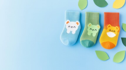 Playful Animal Motif Socks on Colorful Background