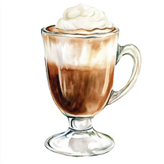 coffee drink watercolor clipart illustration