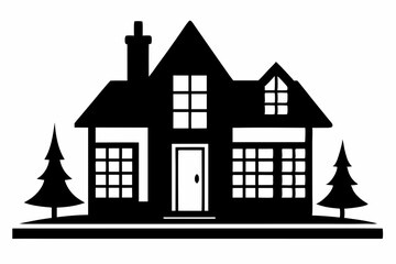 Home silhouette vector, home icon symbol, house black vector silhouette