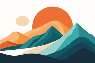 Minimalist Abstract Mountain Landscape © Imran