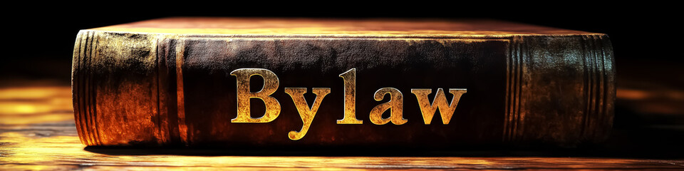 Detailed Bylaw Book Cover Representing Legal Authority and Governance, Perfect for Law Offices, Educational Materials, or Themed Decor