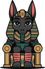 Jackal anubis vector logo illustration