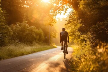 Man cycling outdoors bicycle vehicle.