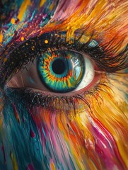 Close-up of painted eye