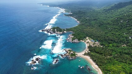 Aerial photo of Cabo San Juan, Tayrona Natural Park, Colombia