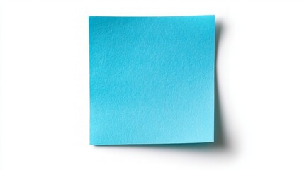 Blue sticky note on a plain background, vibrant color, perfect for reminders or notes, versatile design for organizational purposes, ideal for digital projects or presentations.