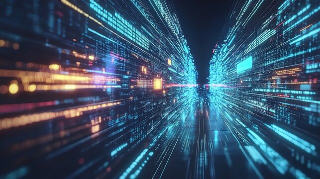 Dynamic Digital Data Flow Concept Illustration