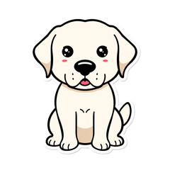 Fototapeta premium Die-cut sticker of cute Labrador Retriever dog on white background