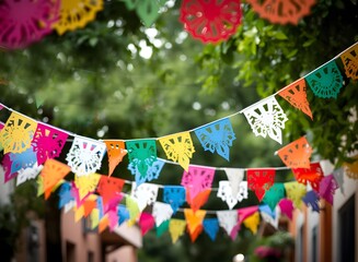 Colorful papel picado decorations for vibrant celebrations