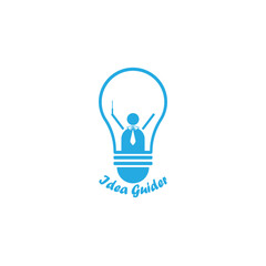 Idea Guider Symbolic Logo Isolated on a white background. Editable vector icon.
