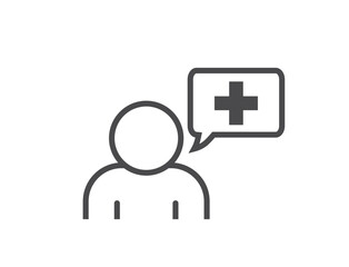 call for medical assistance icon. patient call doctor symbols. isolated vector image in simple style