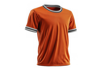 Orange Plain Soccer Jersey isolated on transparent background, png file, no background png file