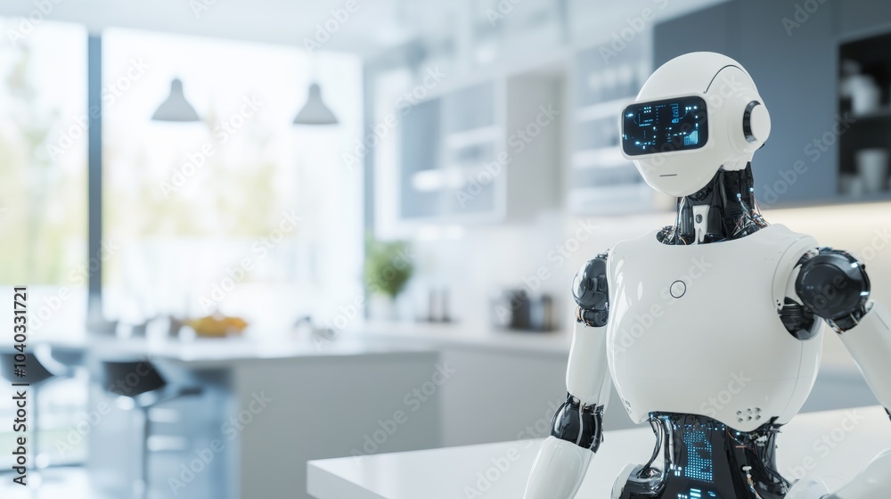 Leinwandbilder A robotic system managing automated assembly of high-end smart home devices in a clean, sophisticated smart home lab, modern and efficient environment with a focus on smart home technology