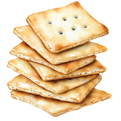 Crackers watercolor clipart illustration