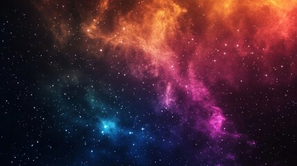 Naklejka premium Stunning Cosmic Nebula: A Vivid Spectrum of Celestial Clouds in Outer Space