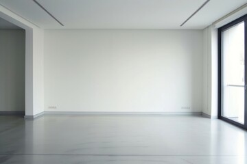 White empty wall flooring room architecture.
