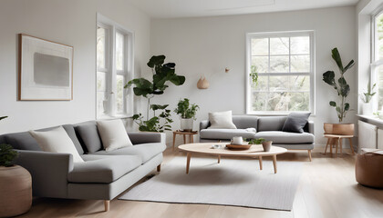 Modern Scandinavian-Style Living Room with Natural Elements