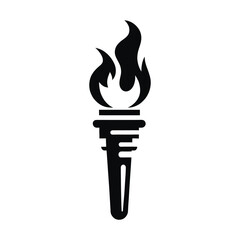 Torch flame icon Silhouette Vector Art image