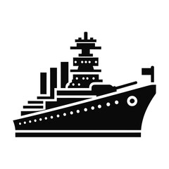 Obraz premium Battleship Warship icon Vector Art image 