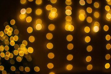 blurred Christmas lights. soft focus. greeting card