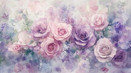  Elegant Vintage Pink Roses Bouquet Painting for Wall Art