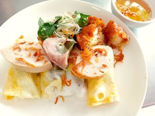 Bánh cuốn (Vietnamese cuisine) in Ho Chi Minh City, Vietnam