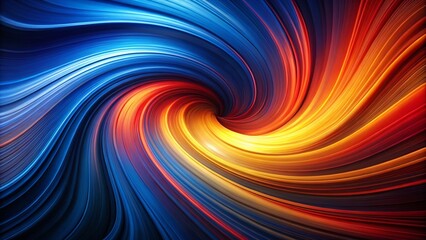 Fototapeta premium Vibrant Curvy Abstract Swirl in Blue, Red, and Yellow - Modern Smooth Gradient Texture for Art and Design