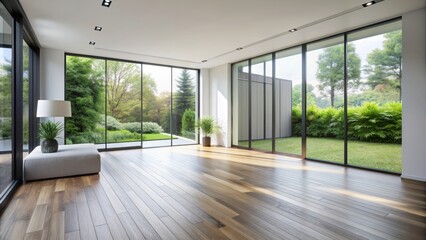 Fototapeta premium Minimalist modern room with natural light illuminating the interior, minimalist, modern, room, natural light, illuminating